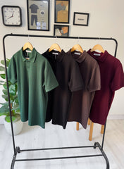 Burgundy slim fit polo