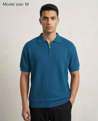 New slim fit tricot zipper collar