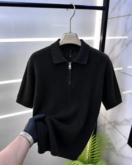 New slim fit tricot zipper collar