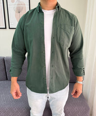 Gabardine shirt jacket