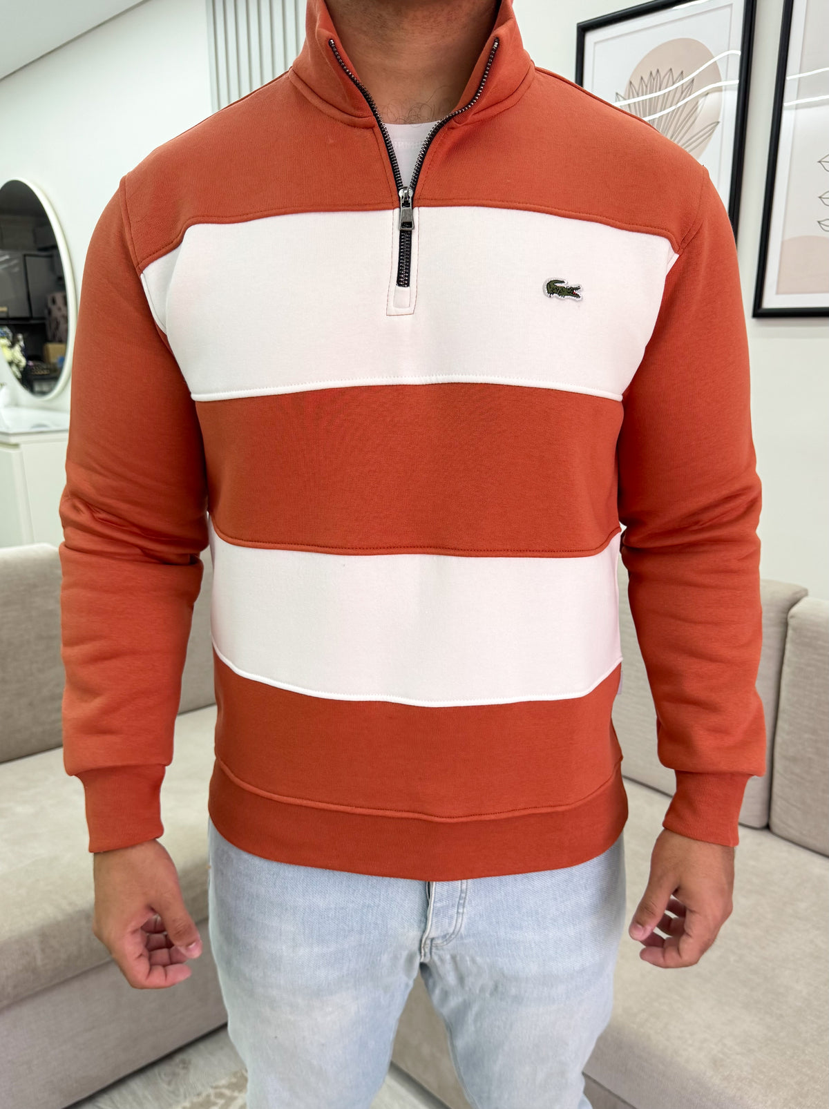 Lacoste orange sweatshirt