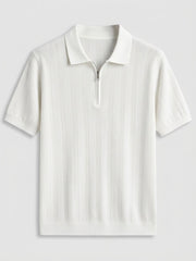 Slim fit polo tricot zipper collar