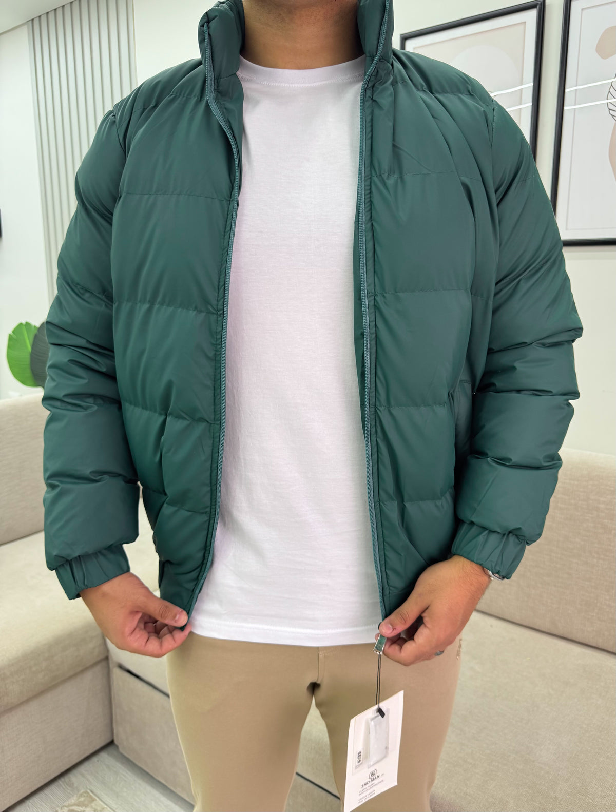 Green premium puffer jacket