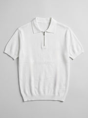New slim fit tricot polo zipper collar