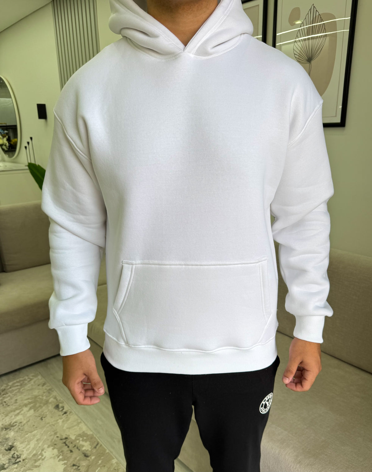 White relaxed fit hoodie