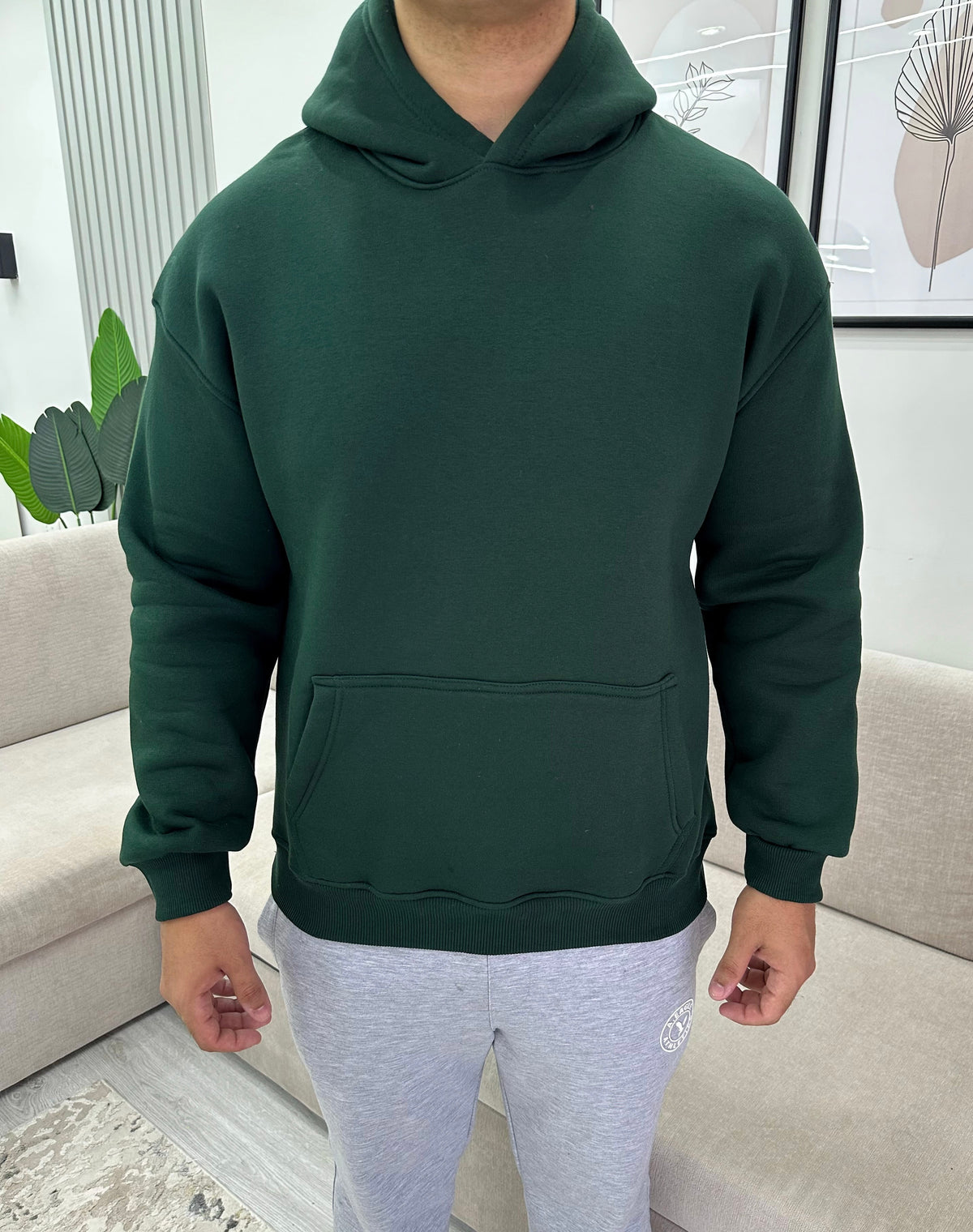 Green relaxed fit hoodie