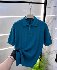New slim fit tricot zipper collar