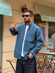 Gabardine shirt jacket