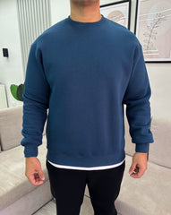 Petrol round oversize sweatshirt