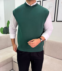 Green relaxed vest