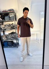 Brown slim fit polo