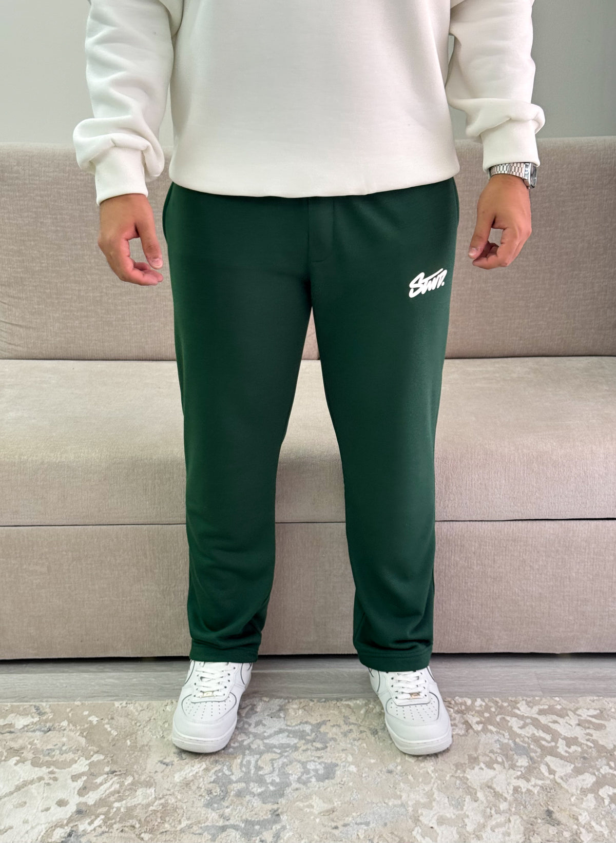 Green stwd relaxed fit sweatpants (M)