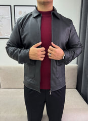 Burgundy half collar pullover