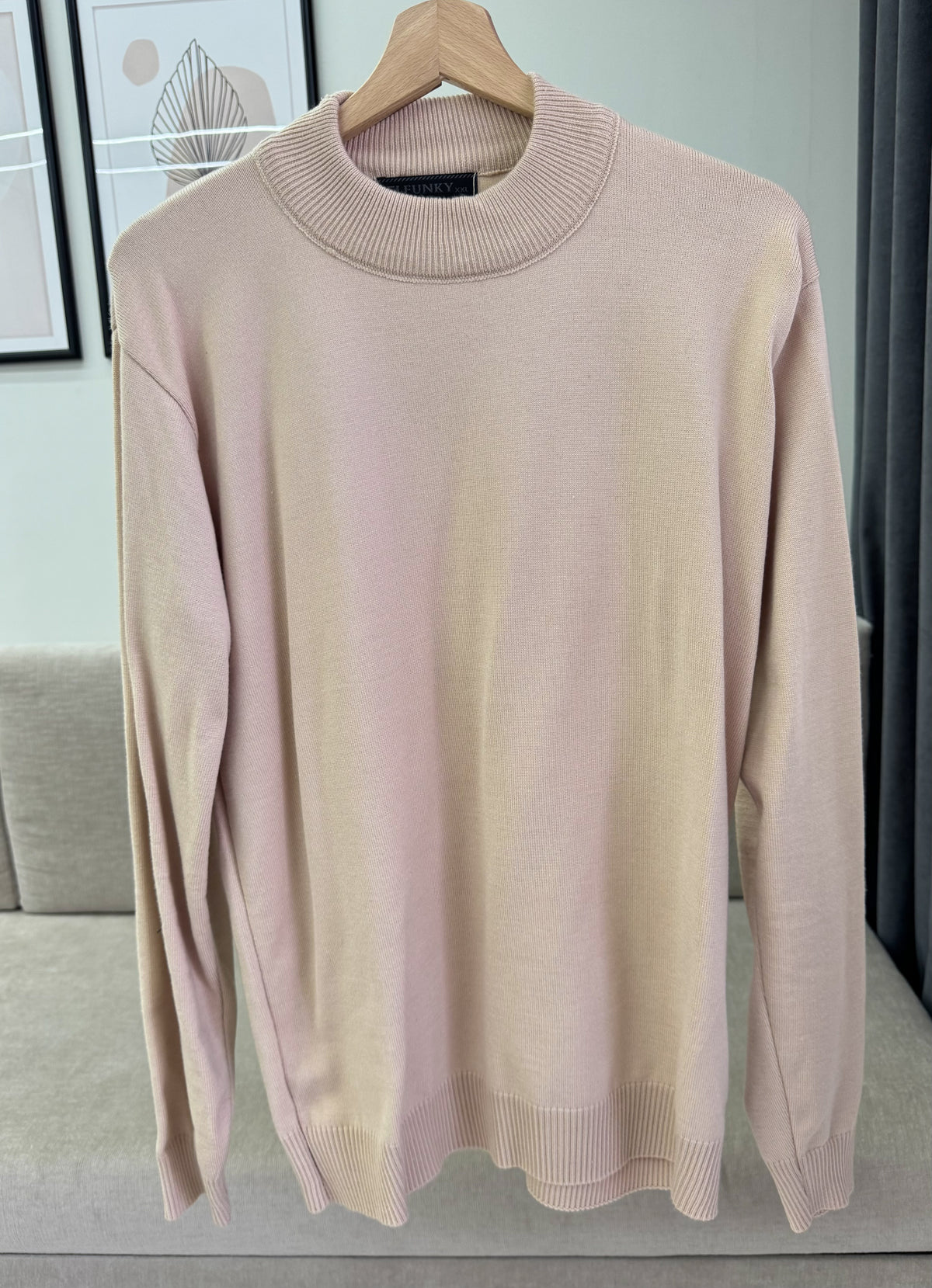 Beige half collar pullover
