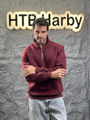 Burgundy relaxed fit quarter