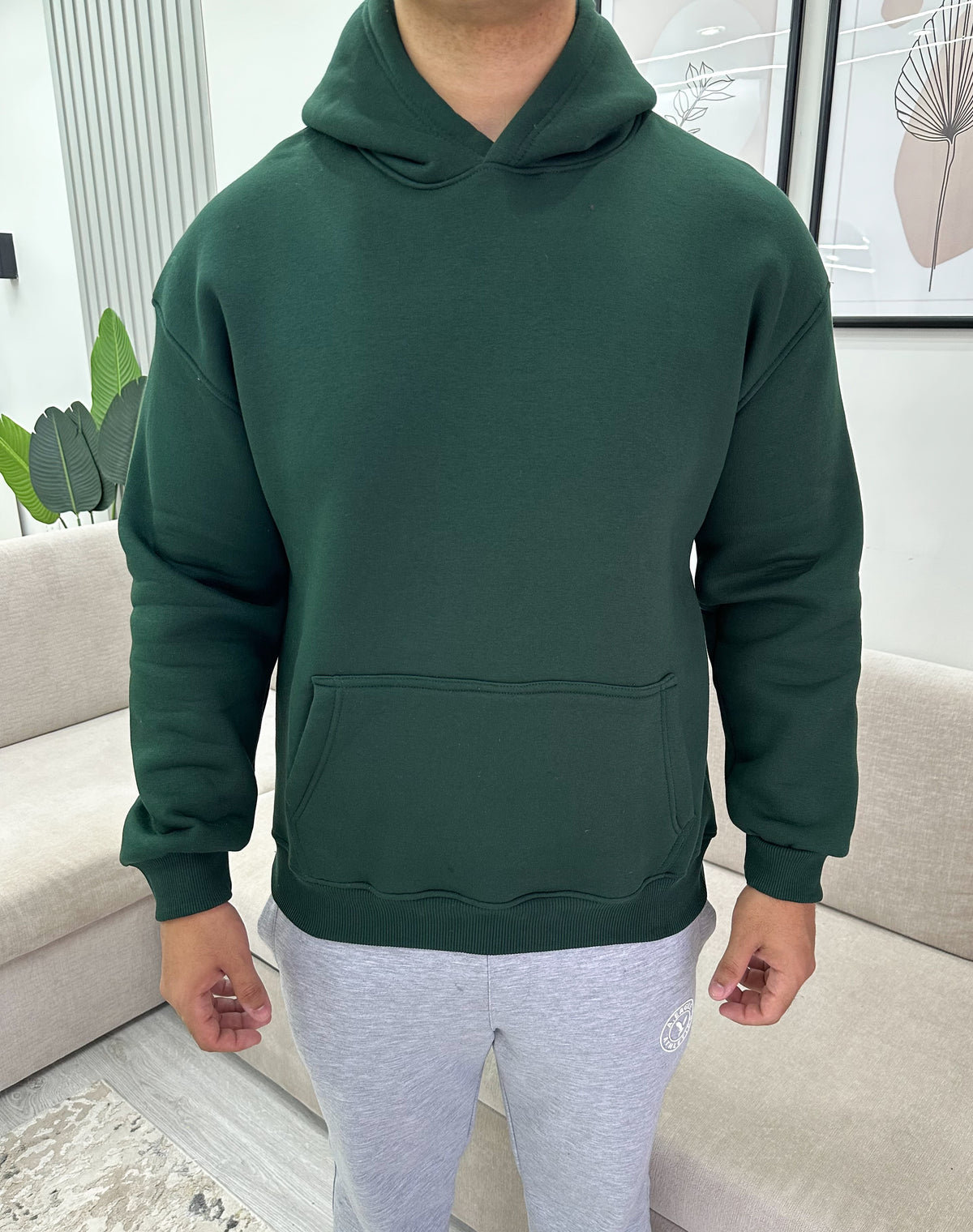 Green relaxed fit hoodie