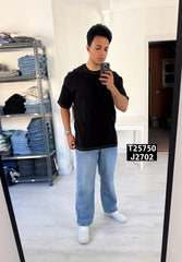 Mid blue wide leg