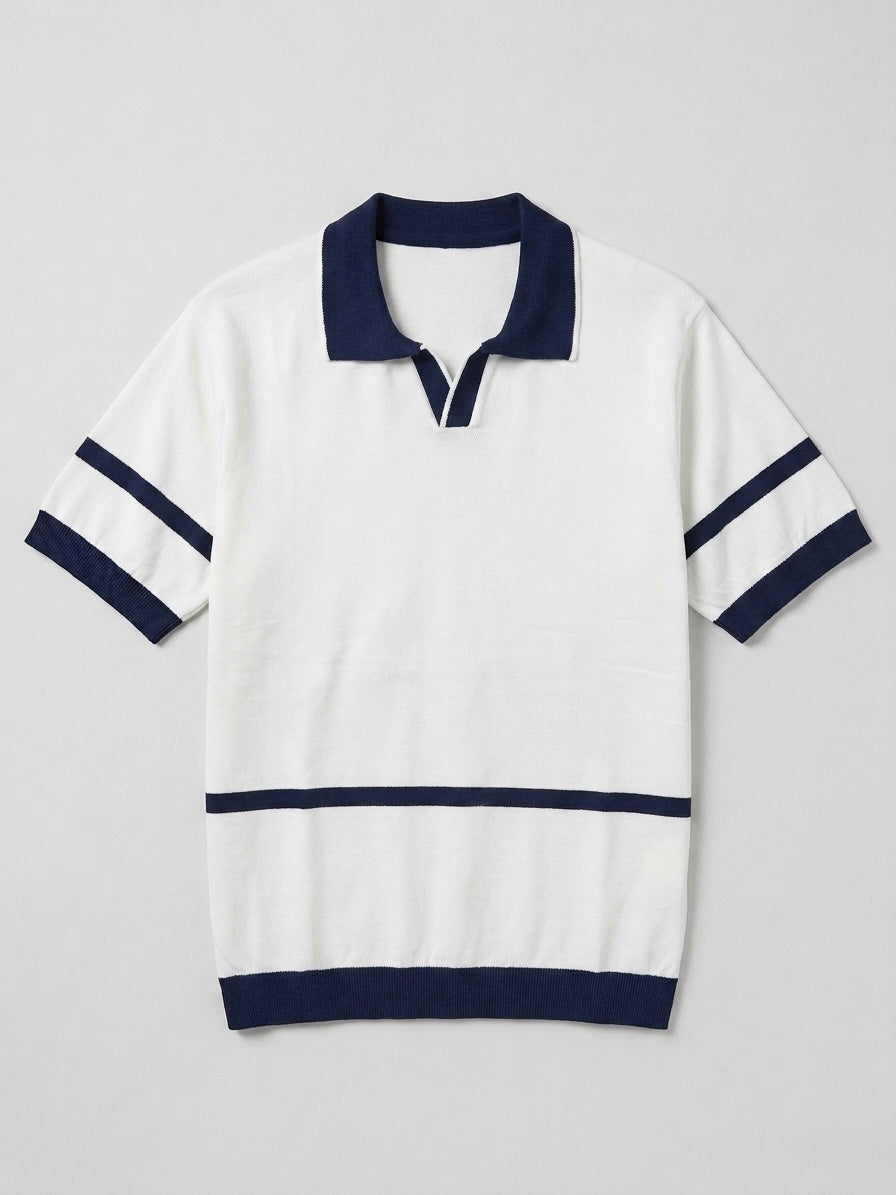 Relaxed fit tricot polo italian collar