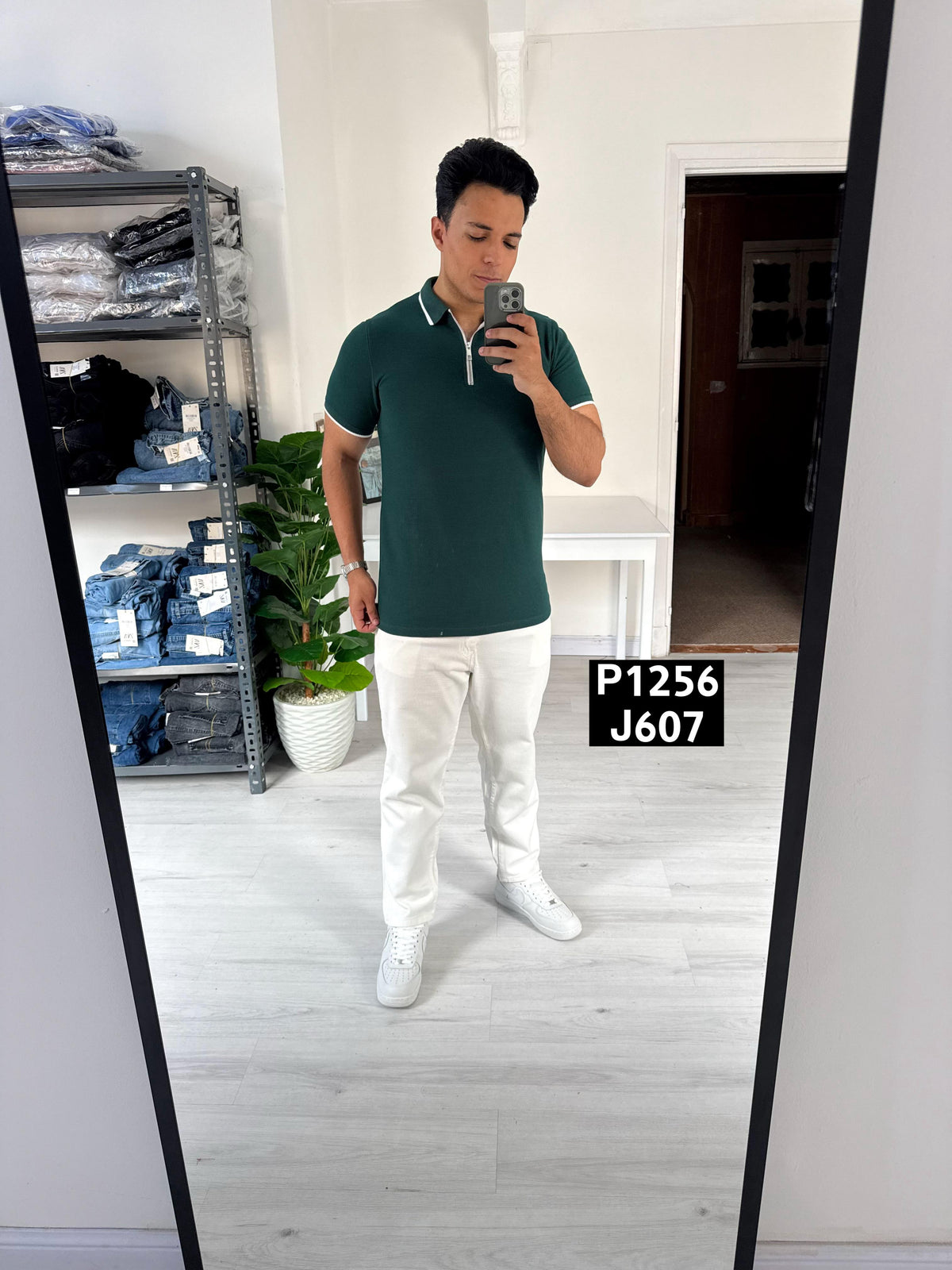 Slim fit tricot Green