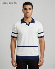 Relaxed fit tricot polo italian collar