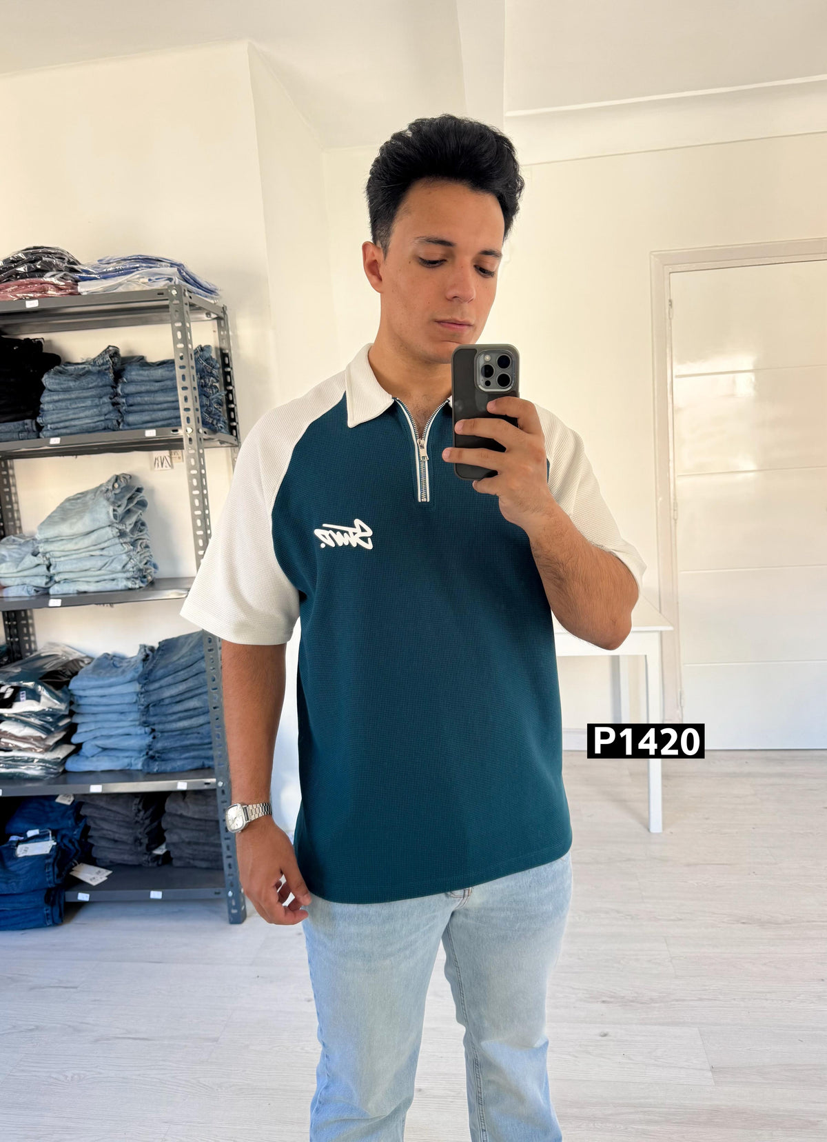 Stwd relaxed fit polo petrol