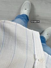 Striped long sleeve white blue