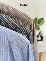 Striped long sleeve shirt beige