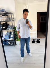 Striped long sleeve shirt baby blue