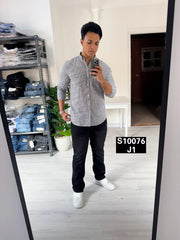 Striped long sleeve shirt grey