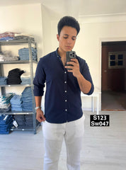 Cotton long sleeve navy