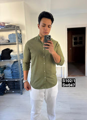 Short collar long sleeve bright green