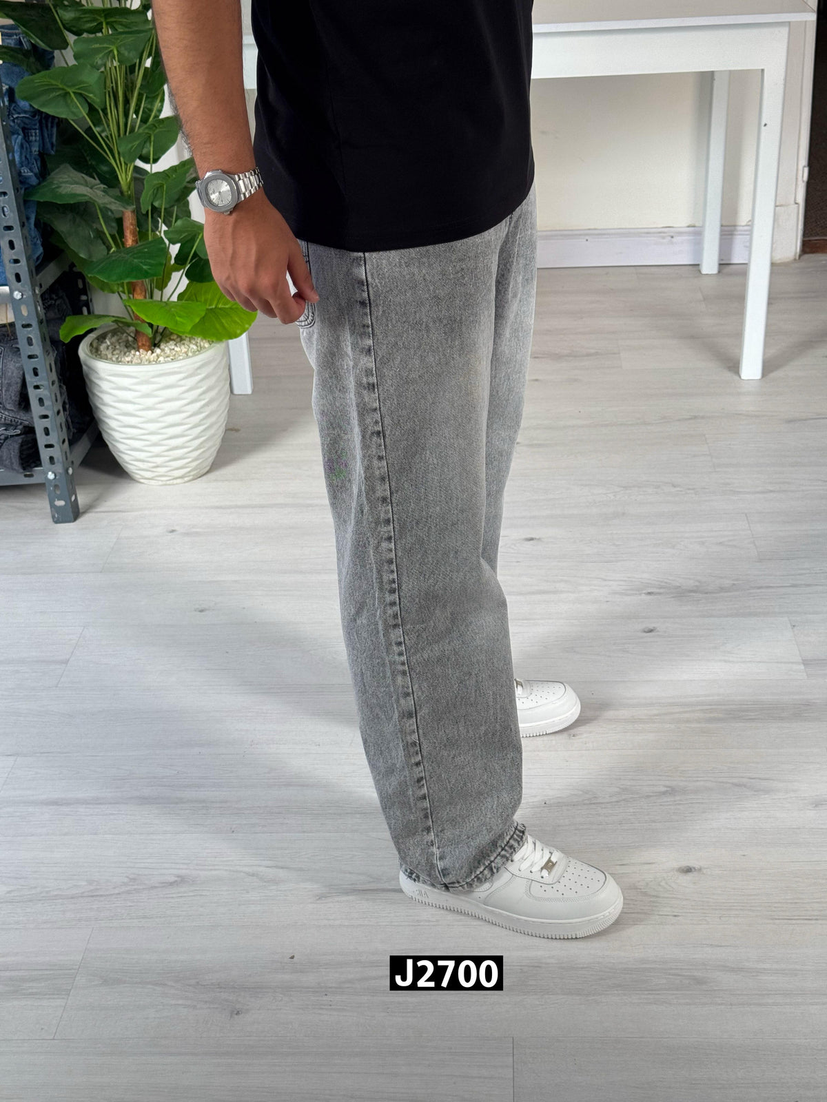 Grey wide leg