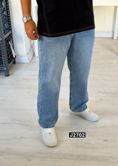 Mid blue wide leg