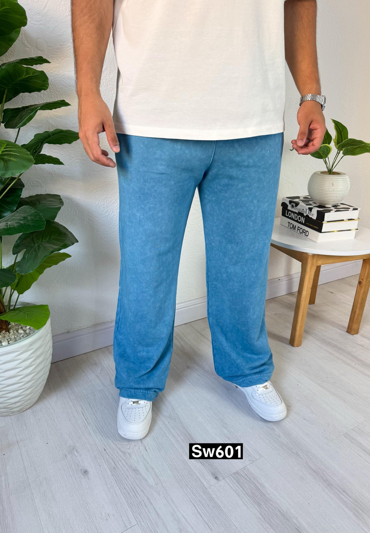 Wide leg sweatpants blue