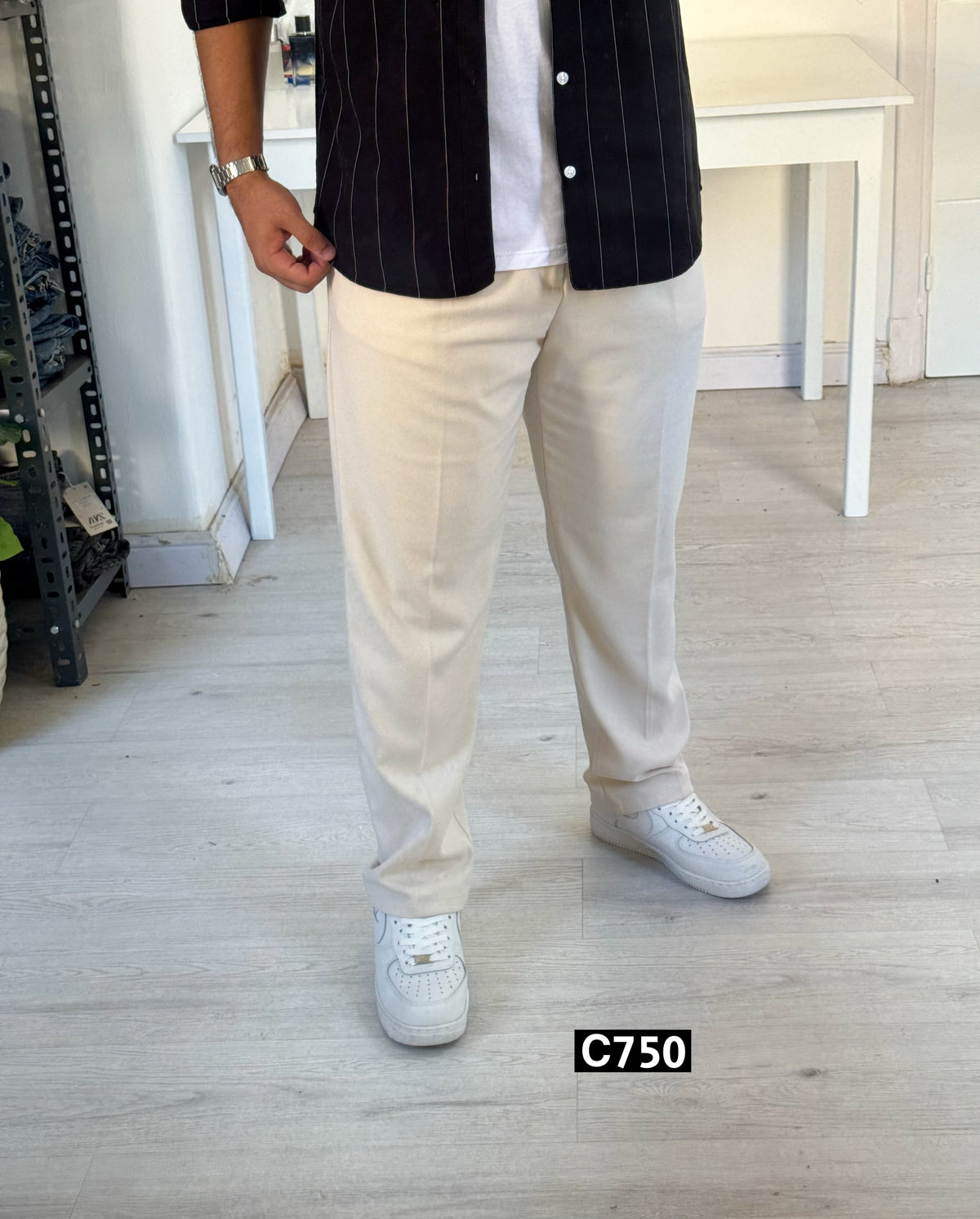 Wide leg tailored pants beige
